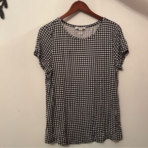 White House Black Market Black and White Short Sleeve Tee